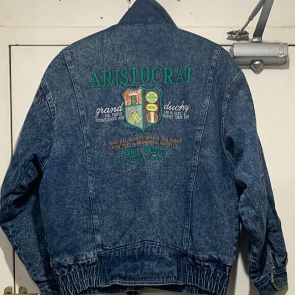 VINTAGE KONGLOON JEANS SHERPA LINED EMBROIDERED JACKETS SIZE L - Picture 3 of 13
